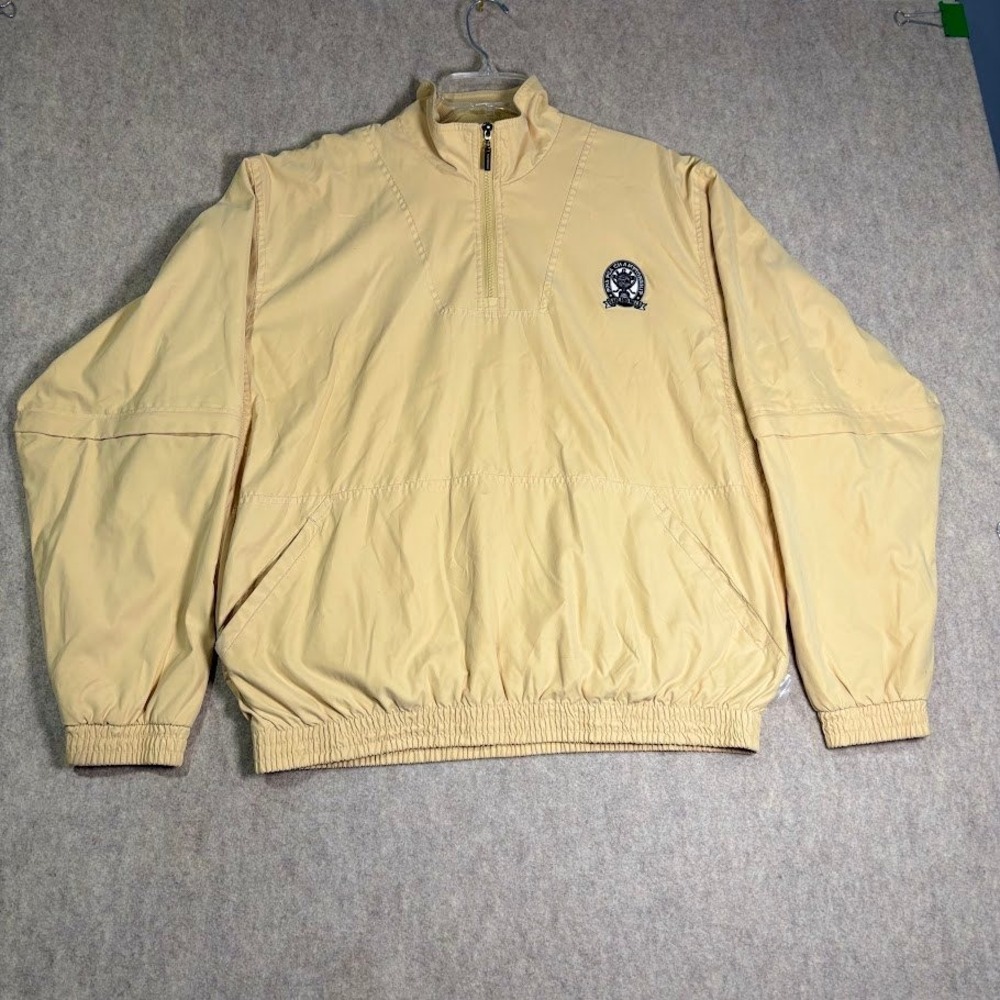 Weatherproof Windbreaker Mens L Yellow Poly Nylon 90th PGA Championship Golf Y2k